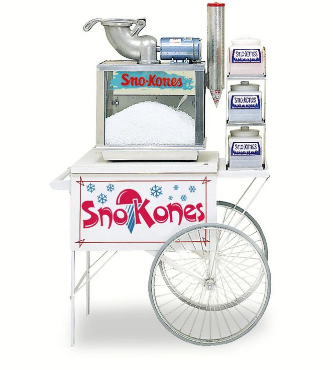 White Sno-Kone Cart