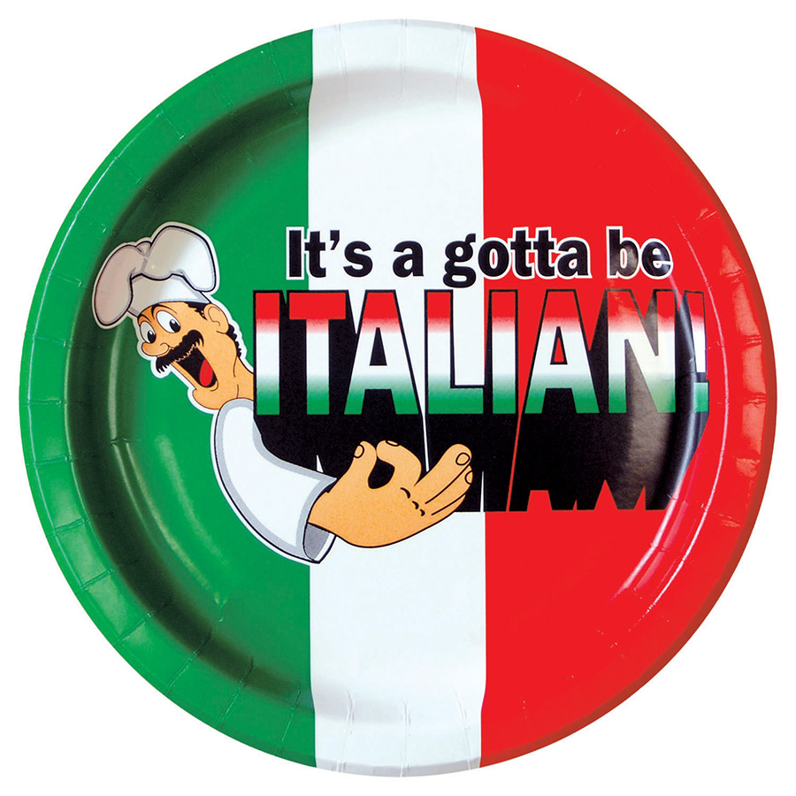 9" It's Gotta Be Italian Coated Paper Plate