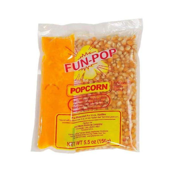 Gold Medal 2834 Fun Pop MegaPop Kit, 4 oz, Includes Popcorn, Oil (coconut only), Salt